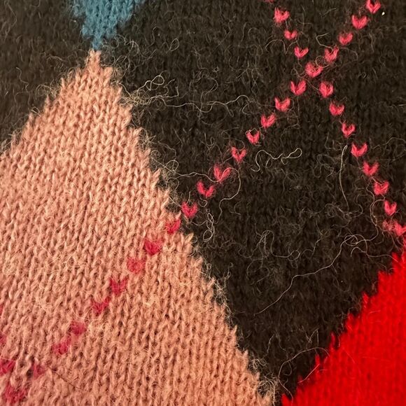 Colorful Rails Argyle Sleeveless Sweater Vest - Size XS - Picture 8 of 11